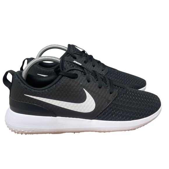 Nike Golf Shoes Mens 8 Black White Roshe Spikeless Lace Up CD6065-001 - Picture 2 of 16